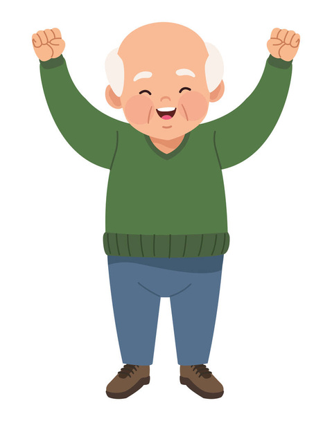 old man celebrating - Vector, Image