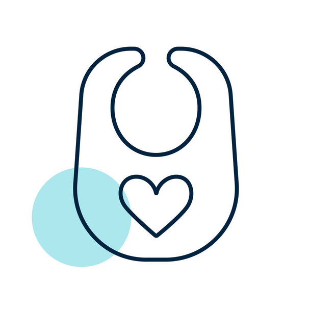 Bebé babero vector icono. Símbolo gráfico para niños y bebés recién nacidos sitio web y aplicaciones de diseño, logotipo, aplicación, interfaz de usuario - Vector, imagen