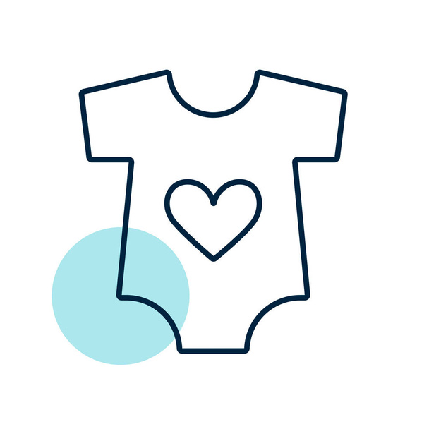 Bebek giysisi izole edilmiş vektör ikonu. Bebek Romper. Çocuklar ve yeni doğmuş bebekler için grafik sembolü Web sitesi ve uygulama tasarımı, logo, uygulama, UI - Vektör, Görsel