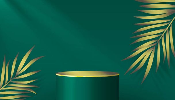 Stage podium with lighting, Stage Podium Scene with for Award, Decor element background. Vector - Vecteur, image