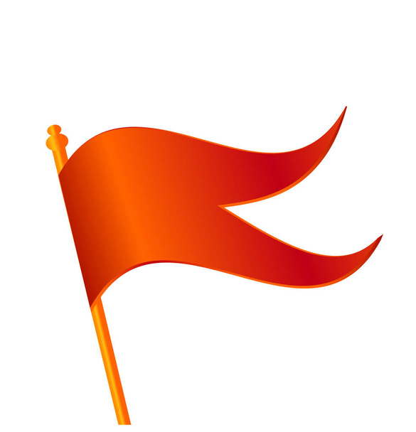 Bragva (オレンジ)フラグベクトルアイコン。ヒンズー教の旗のアイコン。Keshariya旗のイラスト。サナタンシンボル. - ベクター画像
