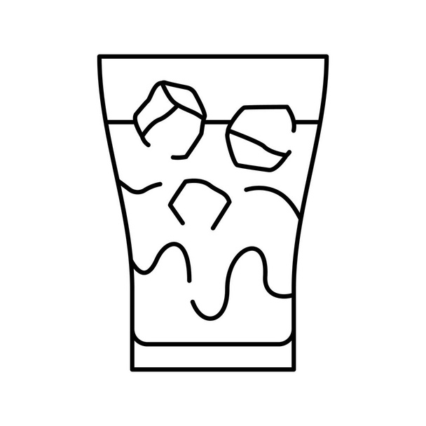 ijs koffie lijn pictogram vectorillustratie - Vector, afbeelding
