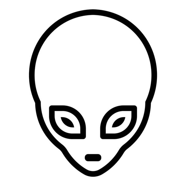 Alien Head Flat Icon απομονώνονται σε λευκό φόντο - Διάνυσμα, εικόνα