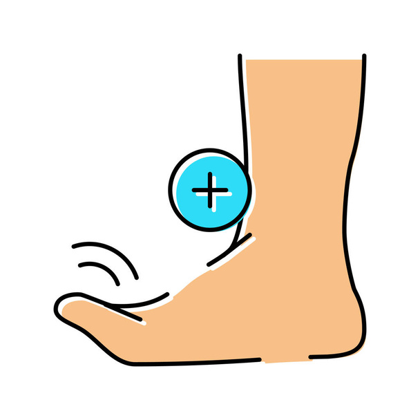 dobra dedo pés cor ícone vetor ilustração - Vetor, Imagem