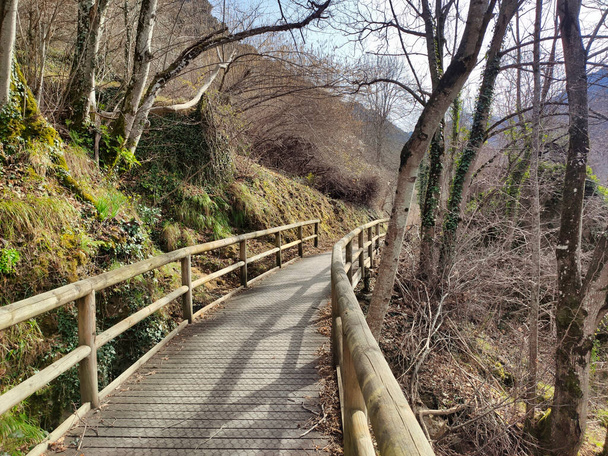 Mirador de Aguino adapted path near Pola de Somiedo, Asturias, Spain - Photo, Image