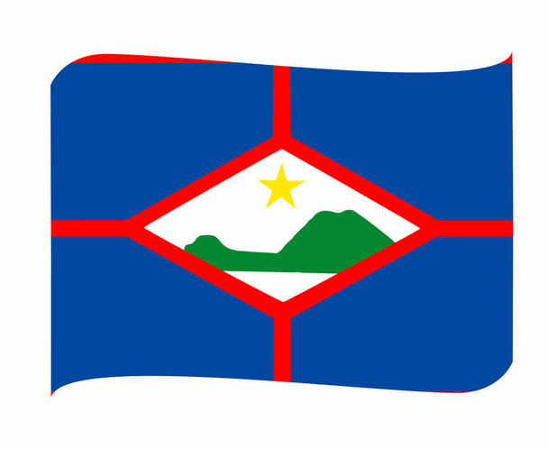Sint Eustatius Flagge National North America Emblem Ribbon Icon Vector Illustration Abstraktes Design Element - Vektor, Bild