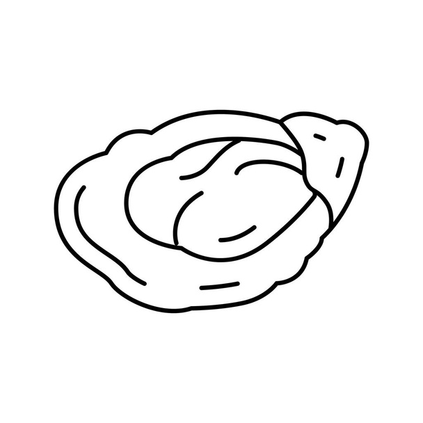 osztriga tenger gyümölcsei vonal ikon vektor illusztráció - Vektor, kép