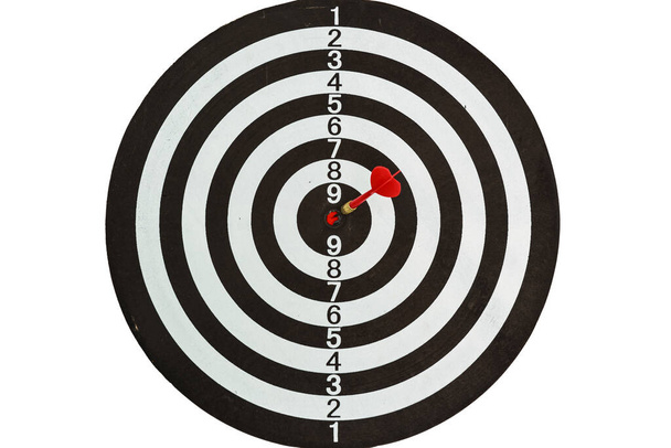 target darts player meditation and visualization on white background - Photo, image