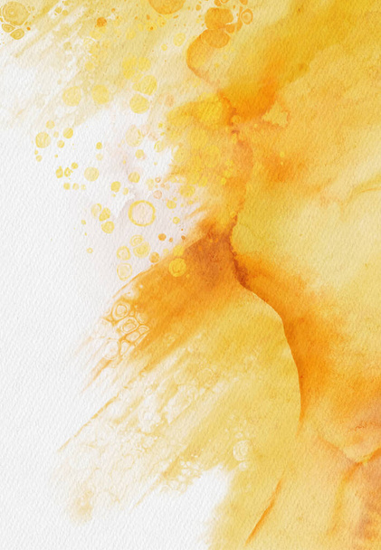 Abstract gold yellow watercolor paint Background. Design banner element. Vector illustration - Вектор,изображение