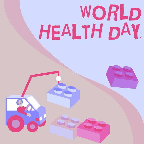 Inspiration für den Weltgesundheitstag. Konzept: Weltweiter Tag des Gesundheitsbewusstseins, der jedes Jahr am 7. April gefeiert wird. - Foto, Bild