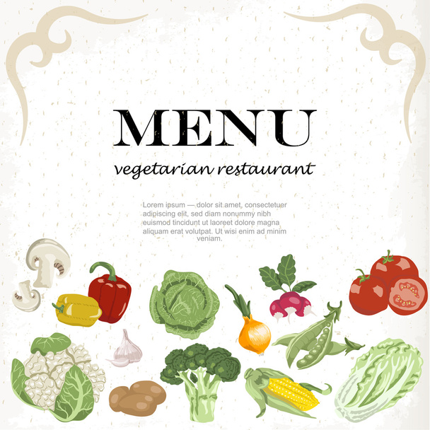 Vegetarian meals are available. Horizontal Vegetable background - Vetor, Imagem