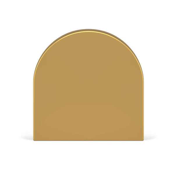 Premium metallic golden realistic arch podium vertical semi circle wall promo advertising 3d vector - Вектор,изображение
