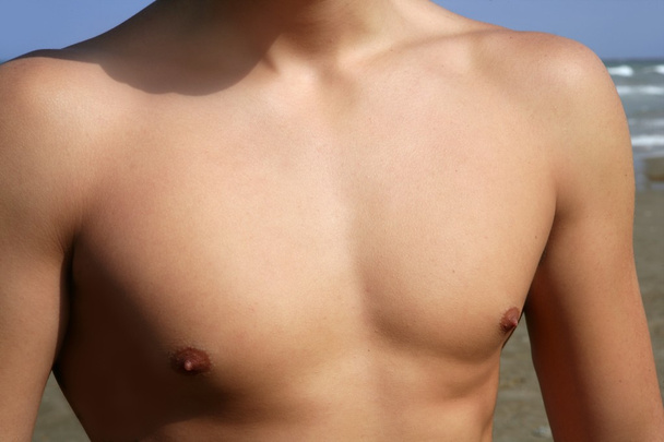 Man torso closeup outdoor in the beach - Фото, изображение