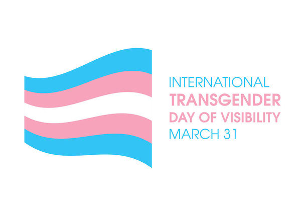 Journée internationale de la visibilité transgenre vecteur. Icône drapeau transgenre agitant isolé sur un fond blanc. Affiche de la Journée de la visibilité transgenre, 31 mars. Jour important - Vecteur, image