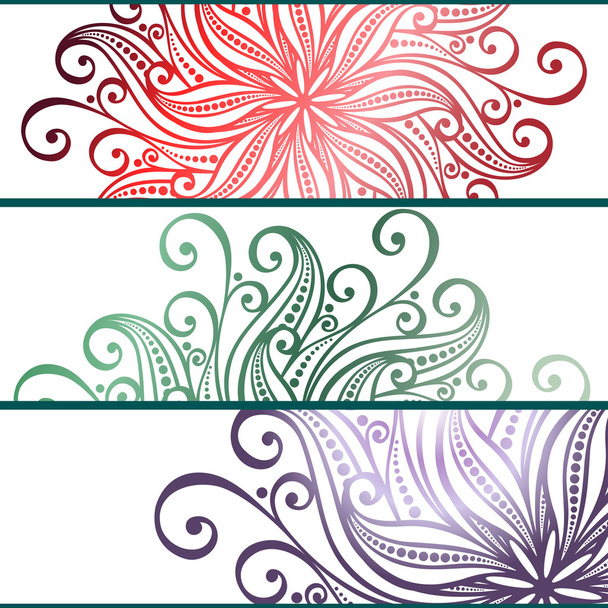 Vector Set of Patterned Banner - Vector, Image