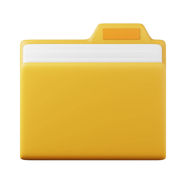 Full documents folder high quality 3D render illustration. File organisation and protection concept computer icon. - Fotografie, Obrázek