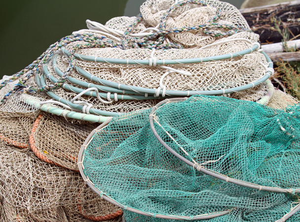 mazzo di reti da pesca di pescatori
 - Foto, immagini