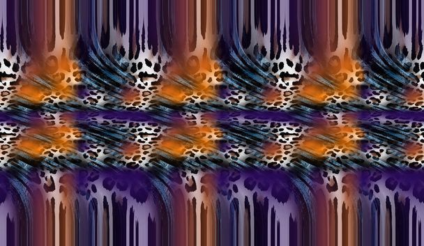 Patrones coloridos fractal.Psychedelic fractal, textura de pinceladas pintura de color de lines.For textil patterns.abstract fondo color grunge textura caótica pinceladas. - Foto, imagen