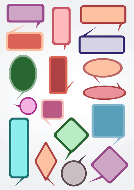 Speech bubbles - Illustration. Bubbles round and square shapes. - Vector, imagen