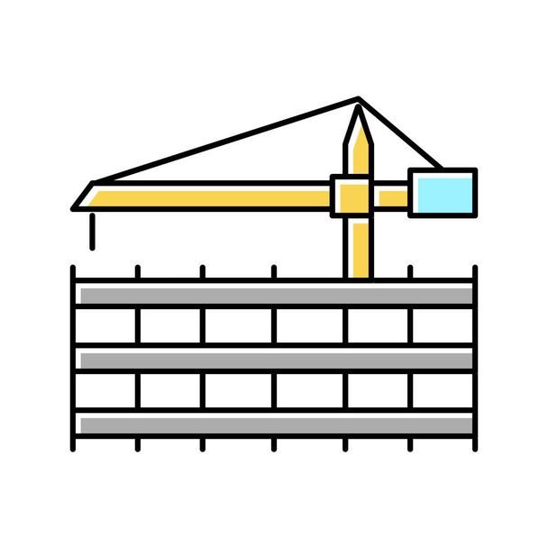 απεικόνιση διανυσμάτων εικονιδίων εγκατάστασης δαπέδου γερανού - Διάνυσμα, εικόνα