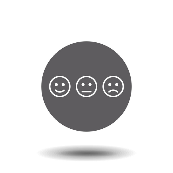 Smiley emoticons icon positive, neutral and negative, vector isolated illustration of different mood. - Vektor, obrázek