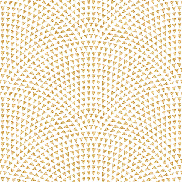 Modello di scala di pesce senza soluzione di continuità vettoriale con onde geometriche. L'oro brilla su uno sfondo bianco. Fuochi d'artificio a forma di ventaglio. Natale, decorazione di festa di anno nuovo - Vettoriali, immagini