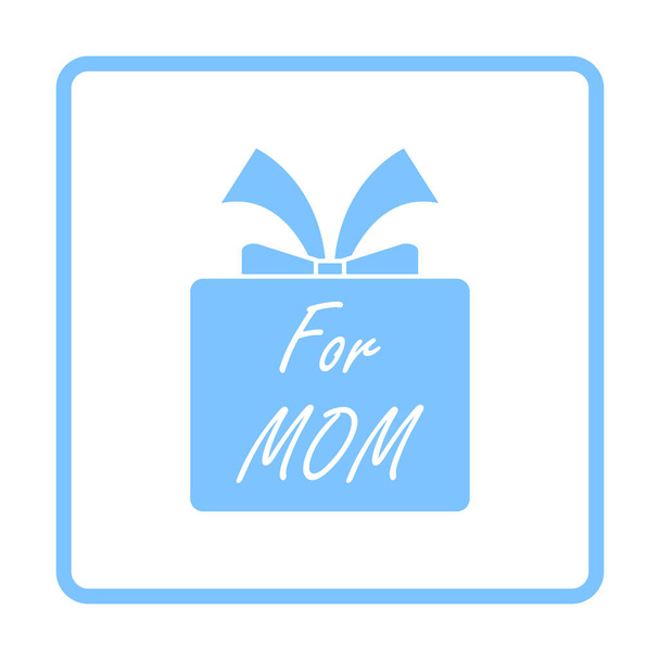 Icono del Día de la Madre. Diseño de marco azul. Ilustración vectorial. - Vector, Imagen