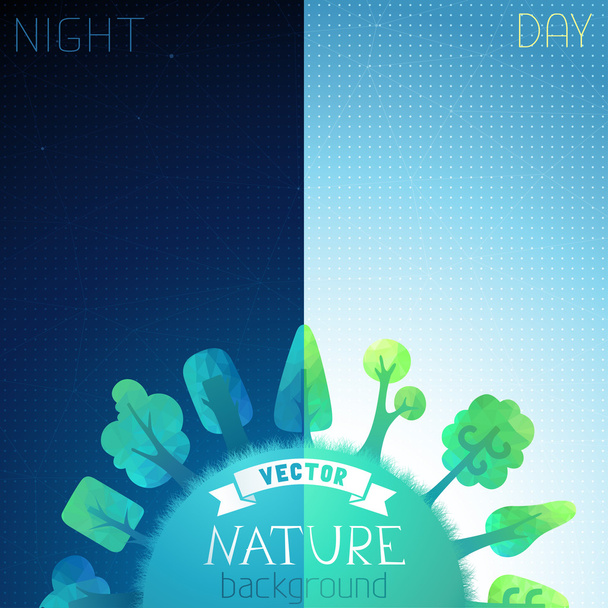 Day and night background. - Vektor, Bild