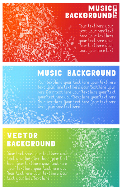 Three vector music banners - Vektor, kép
