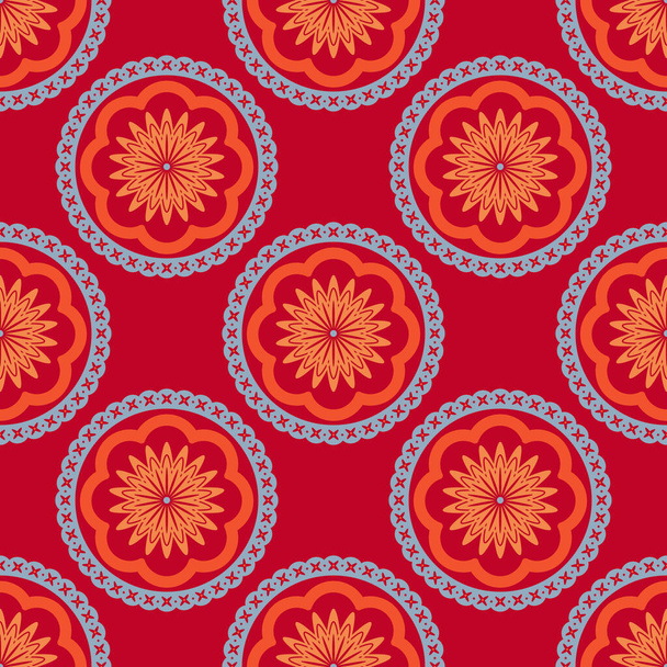 Abstract floral pattern of chrysanthemum ornament. Oriental vector illustration - Vector, Imagen