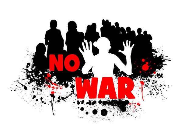 No war. Silhouettes of people. Vector illustration - Vector, Image
