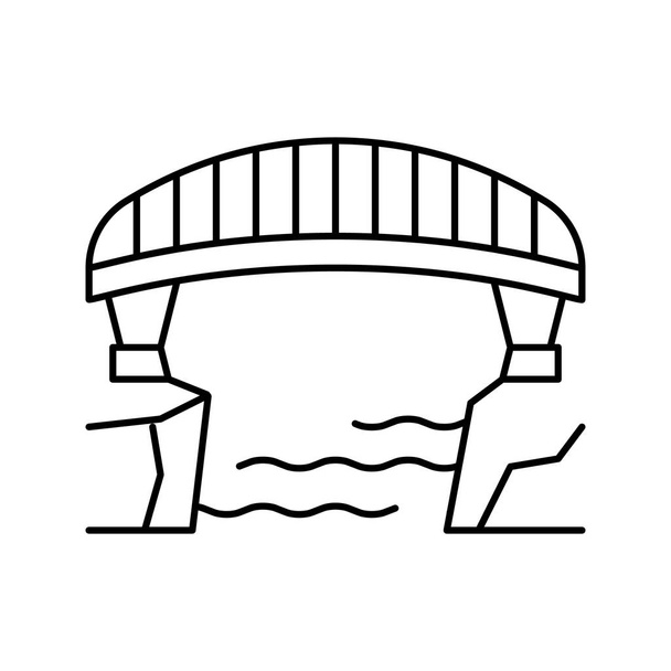 γέφυρα συγκεκριμένη γραμμή εικονίδιο διάνυσμα εικονογράφηση - Διάνυσμα, εικόνα