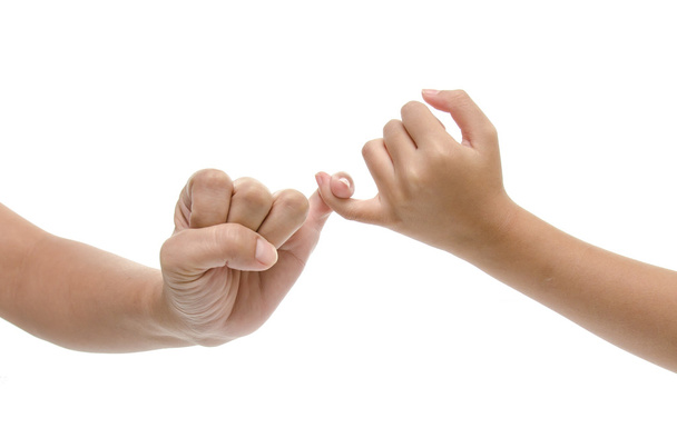 Mother and daughter hands promise isolated - Photo, Image