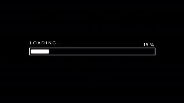 Loading bar animation. Futuristic progress loading bar 0-100 percent on black background. - Footage, Video