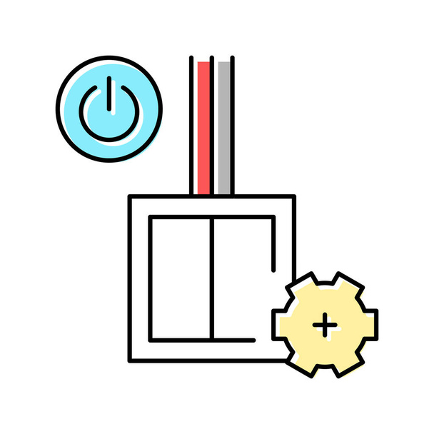 interruptor de instalación icono de color vector ilustración - Vector, imagen
