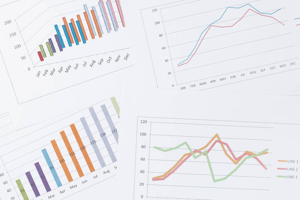 Graph chart and financial chart as a background - Business concept - Photo, Image