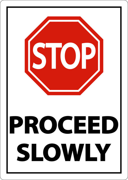 2-Way Stop Ga langzaam Teken op witte achtergrond - Vector, afbeelding