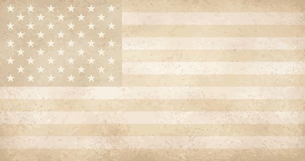 ヴィンテージ黄ばみ傷米国のグランジ旗 - ベクター画像