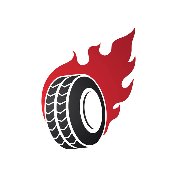 Tires burn illustration logo vector template - Vector, Image