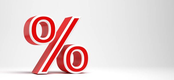 sale percent symbol in front of background - 3D Illustration - Фото, зображення