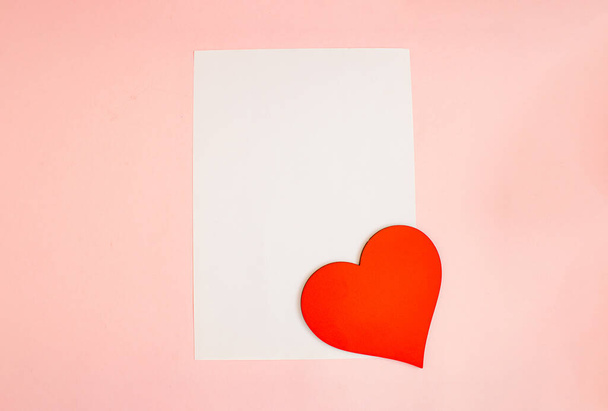 valentine's day concept. heart shape on pink background. copy space. - Photo, image