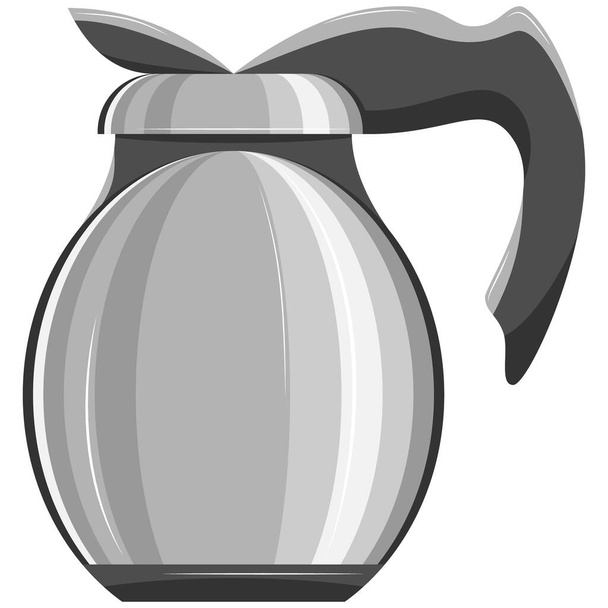 Koffiepot, waterkoker. Ruime ketel, bolvormige vorm. Keukengerei voor warme dranken en kokend water. Vector icoon, cartoon, complexe flat, geïsoleerd - Vector, afbeelding