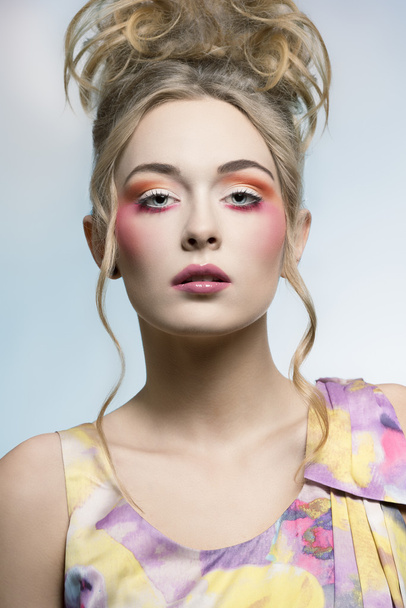beauty girl with colorful make-up  - Fotó, kép