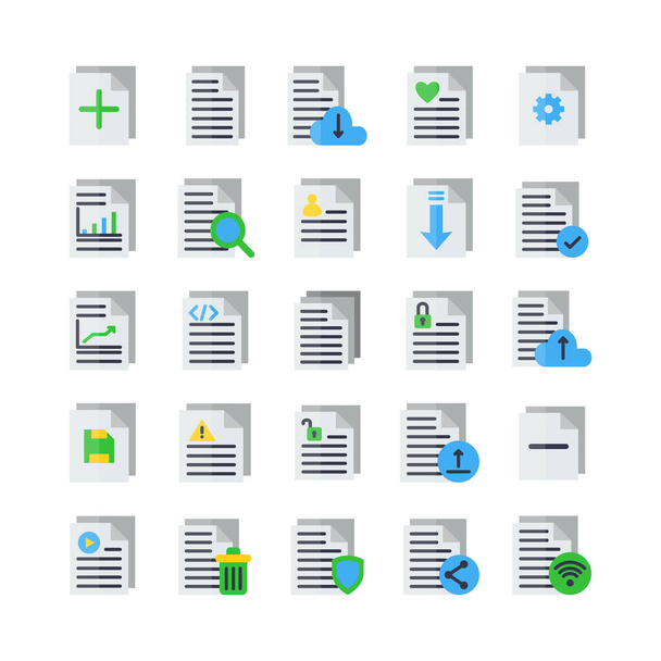 Document icon set vector solid for website, mobile app, presentation, social media. Suitable for user interface and user experience. - ベクター画像