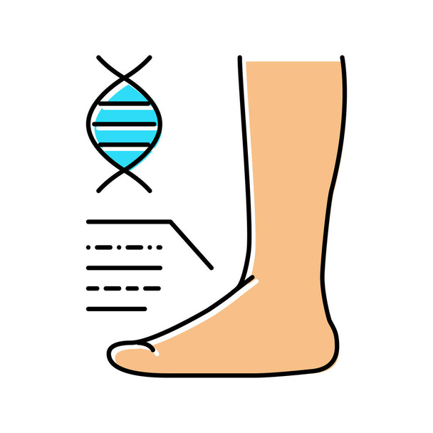 genetica piatta piedi malattia colore icona vettoriale illustrazione - Vettoriali, immagini