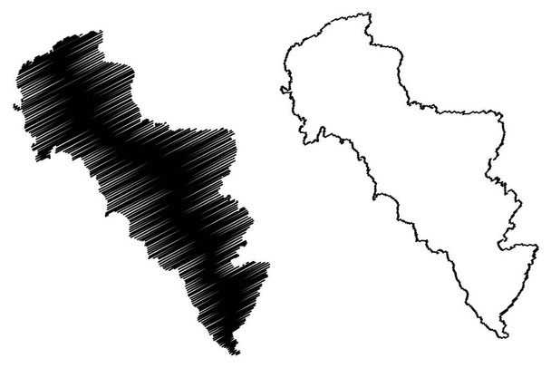 Andros island (Ελληνική Δημοκρατία, Ελλάδα, Κυκλάδες) map vector illustration, scribble sketch Andros map - Διάνυσμα, εικόνα