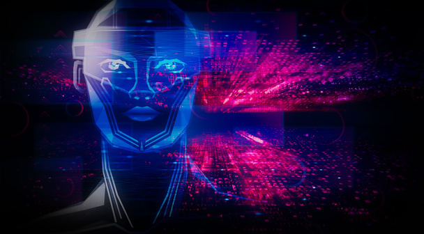 Metaverse Concept with Avatar in a Virtual World - Virtuelle Räume und Virtualisierung - Disruptive Innovation in der Informationstechnologie und Informatik - Konzeptuelle Illustration - Foto, Bild