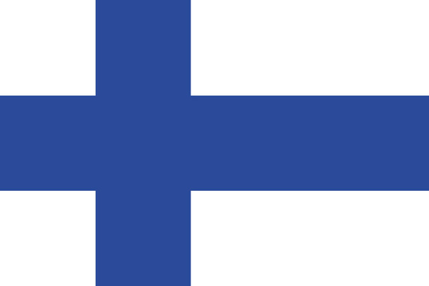フィンランド国旗。フィンランドの国旗を孤立させた。水平設計. - 写真・画像