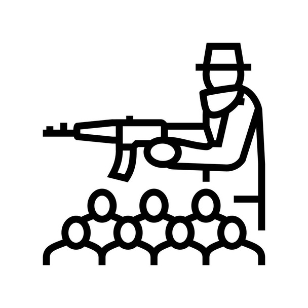 Ilustração do vetor do ícone da linha do crime organizado - Vetor, Imagem