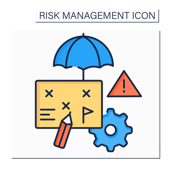 Plan de gestion des risques icône couleur - Vecteur, image